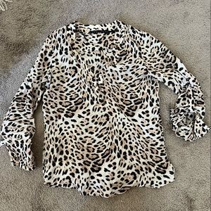 Zara leopard print blouse